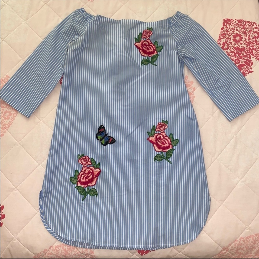 Love Tree Off Shoulder Striped Dress Size Small